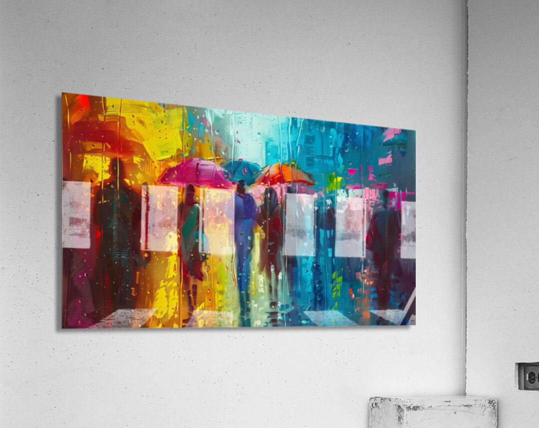 group in the rain Acrylic Print