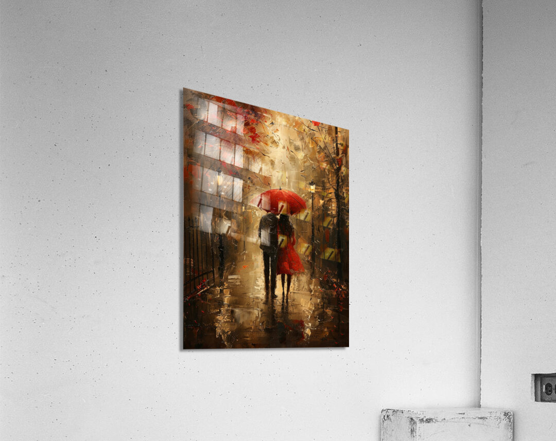 couple in the rain Acrylic Print