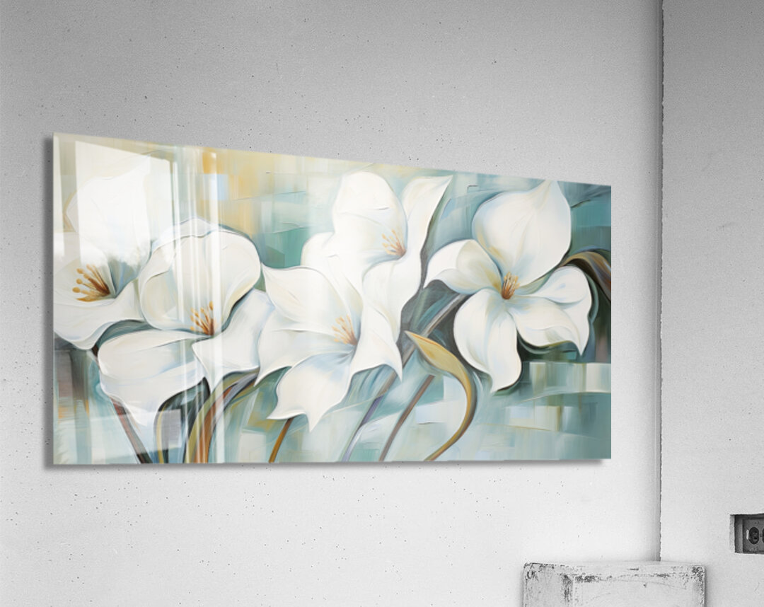 white flowers style Acrylic Print