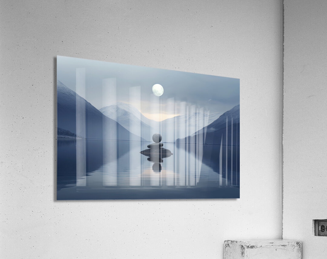 when the moon looks at the rock Acrylic Print