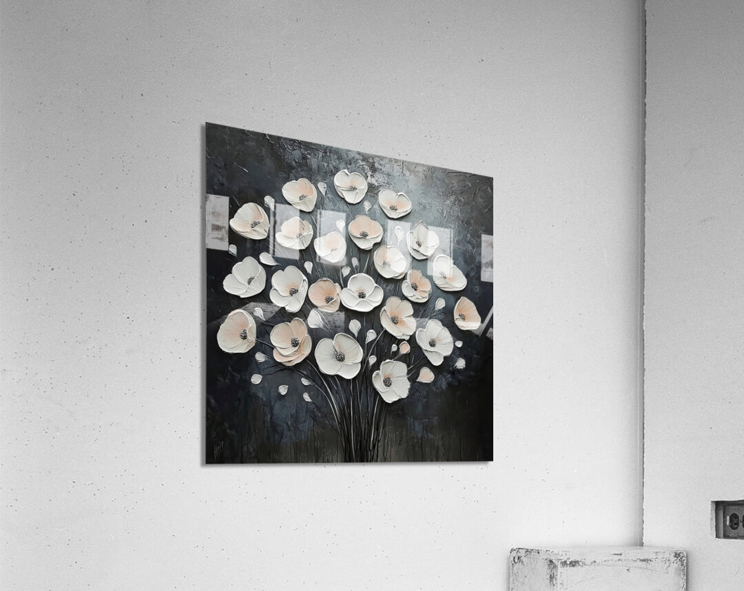 Bunch of flowers on Black Acrylic Print