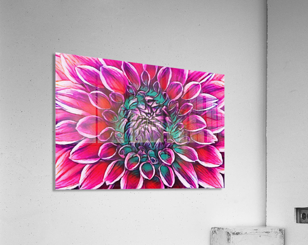 Red flower and Green Acrylic Print