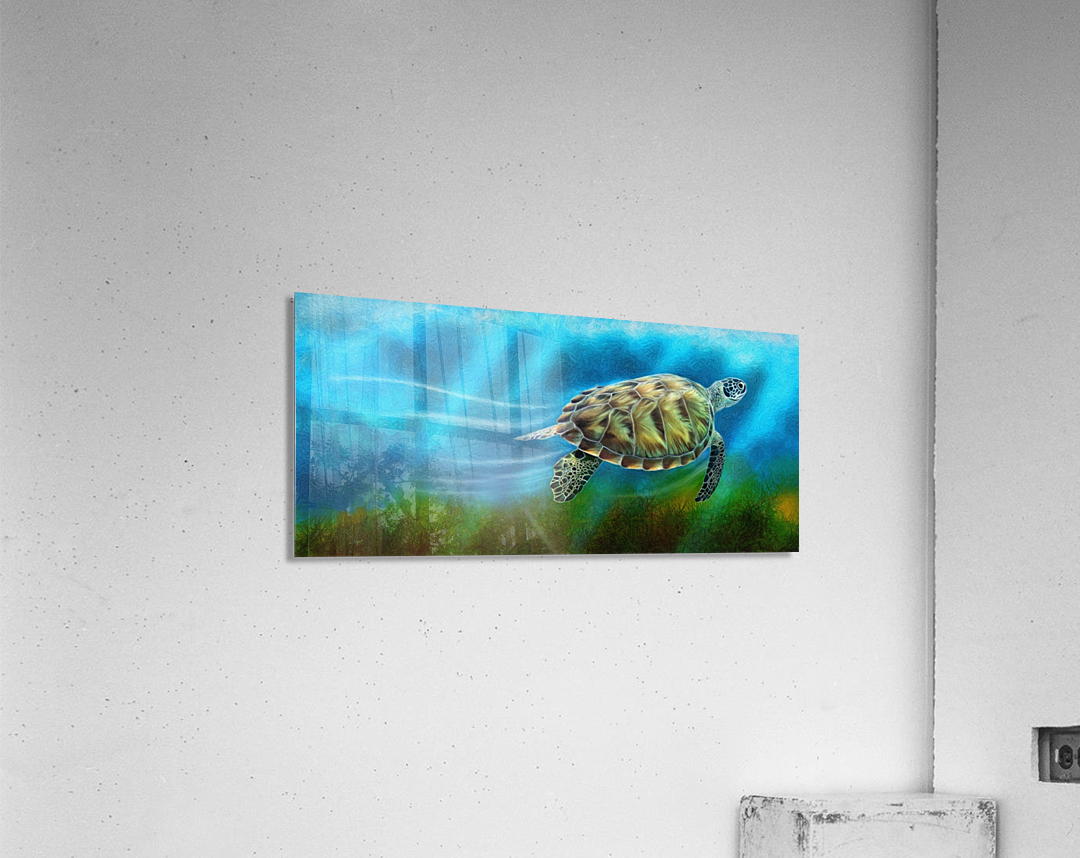 TURTLE IN THE OCEAN Acrylic Print