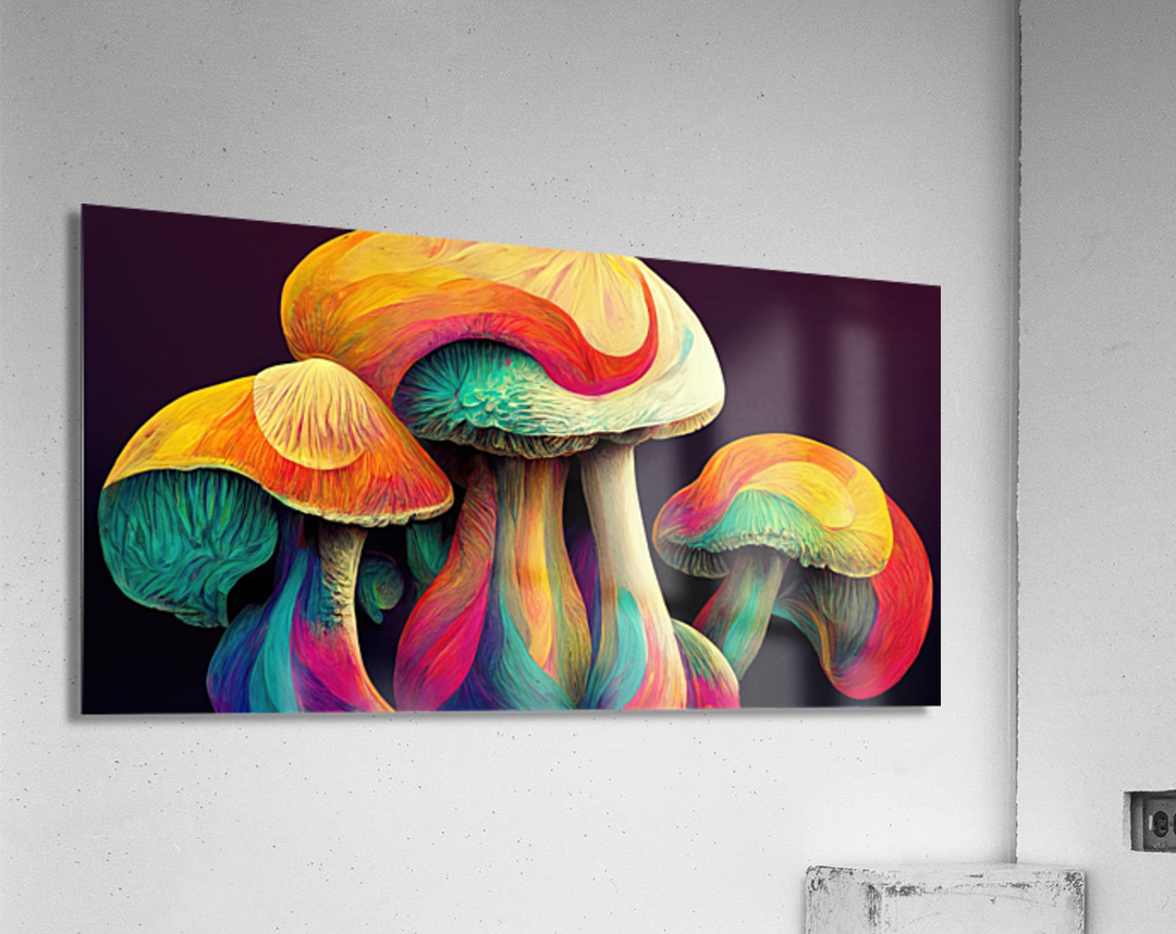 colored mushrooms Acrylic Print