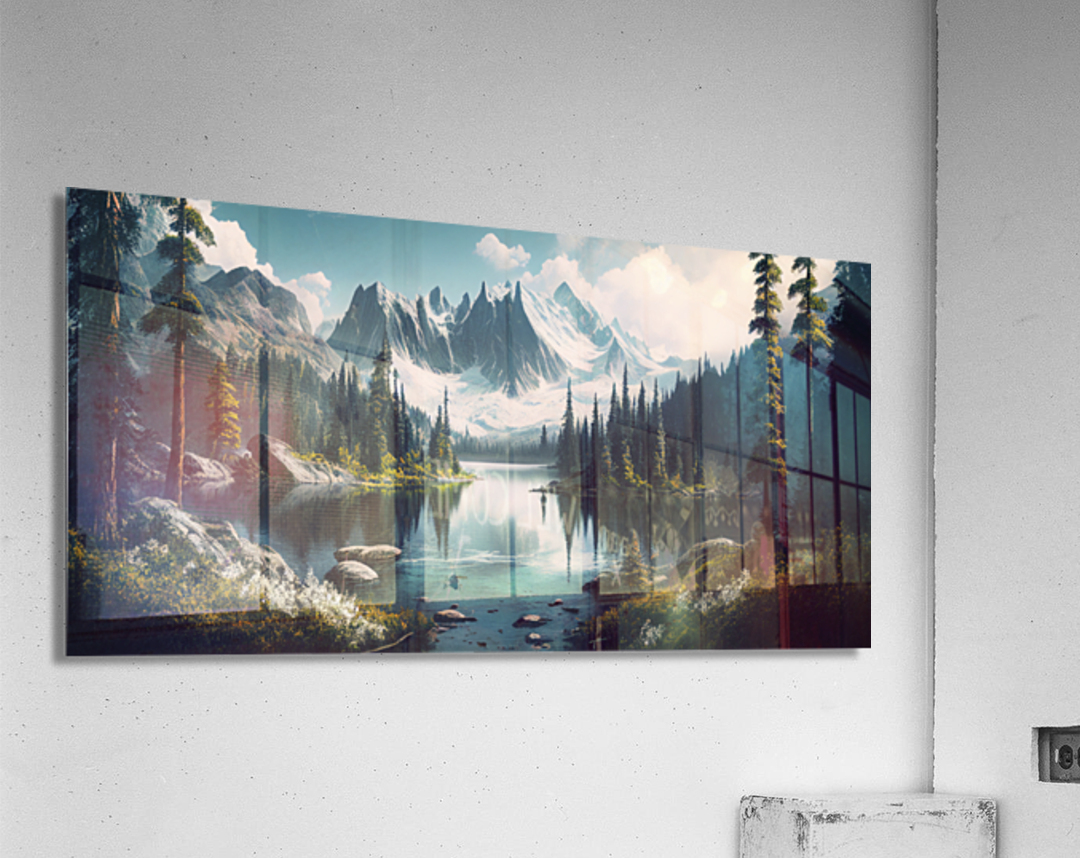 green forest lake Acrylic Print