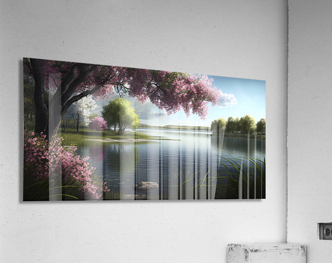 Lake view in spring Acrylic Print