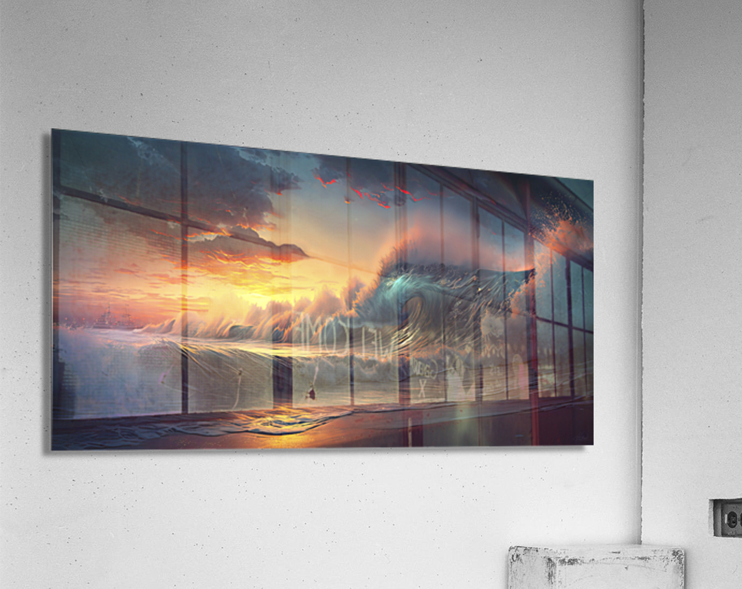 aggressive transparent waves Acrylic Print