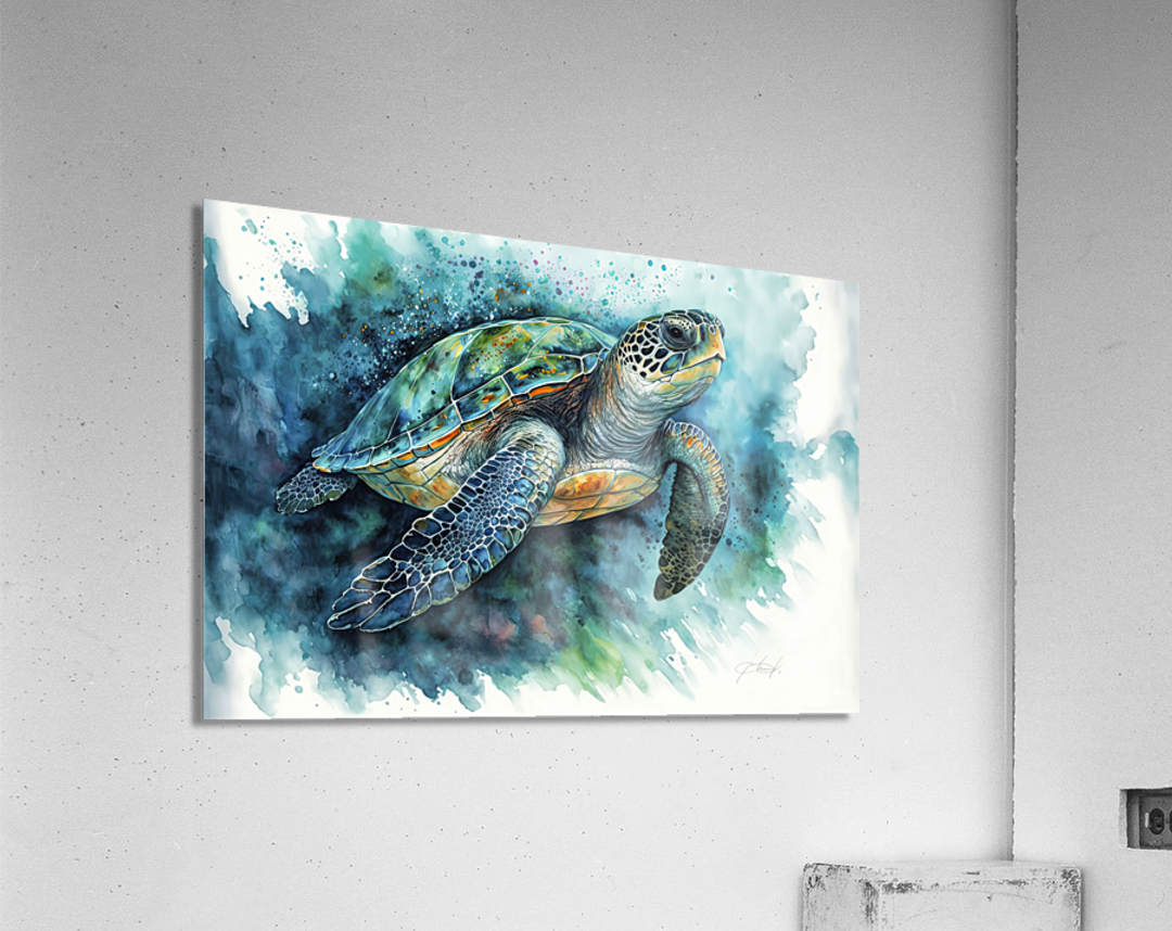 tropical turtle in watercolor Acrylic Print