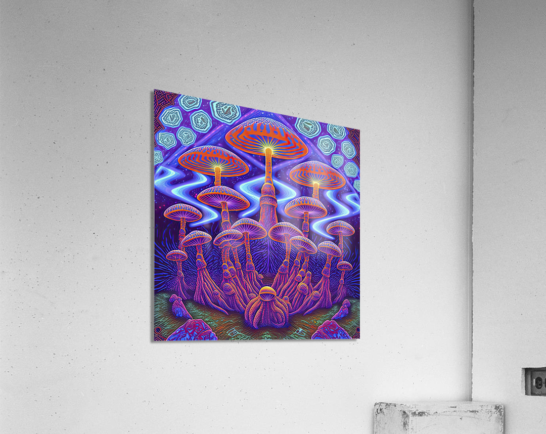fluorescent mushrooms Acrylic Print