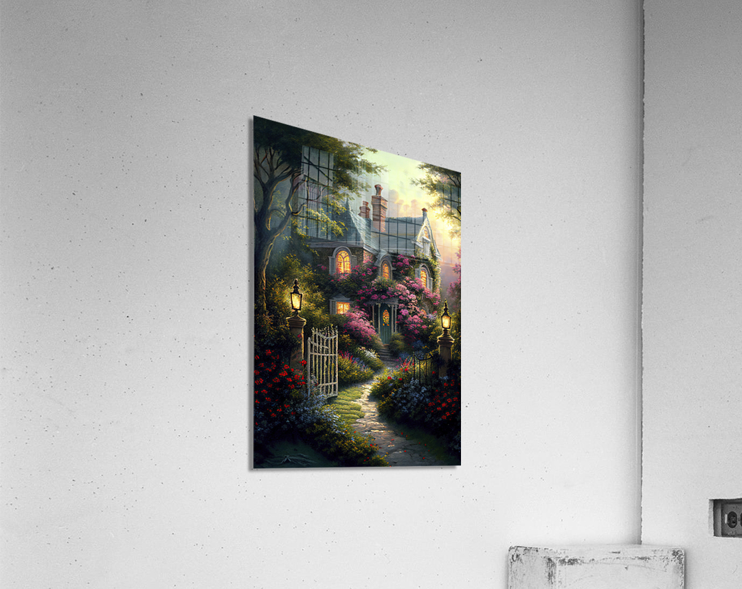 house in the woods in spring Acrylic Print