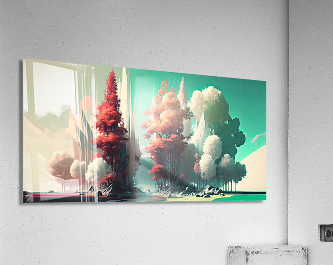 pastel colored forest Acrylic Print