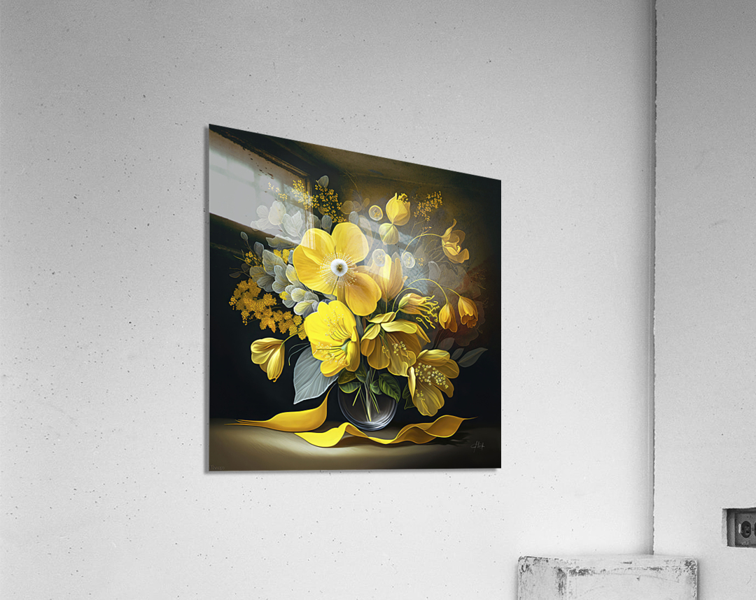 yellow flowers art Acrylic Print