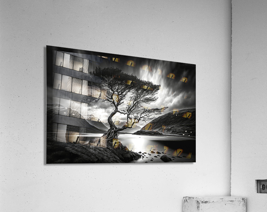 black and white sunset Acrylic Print