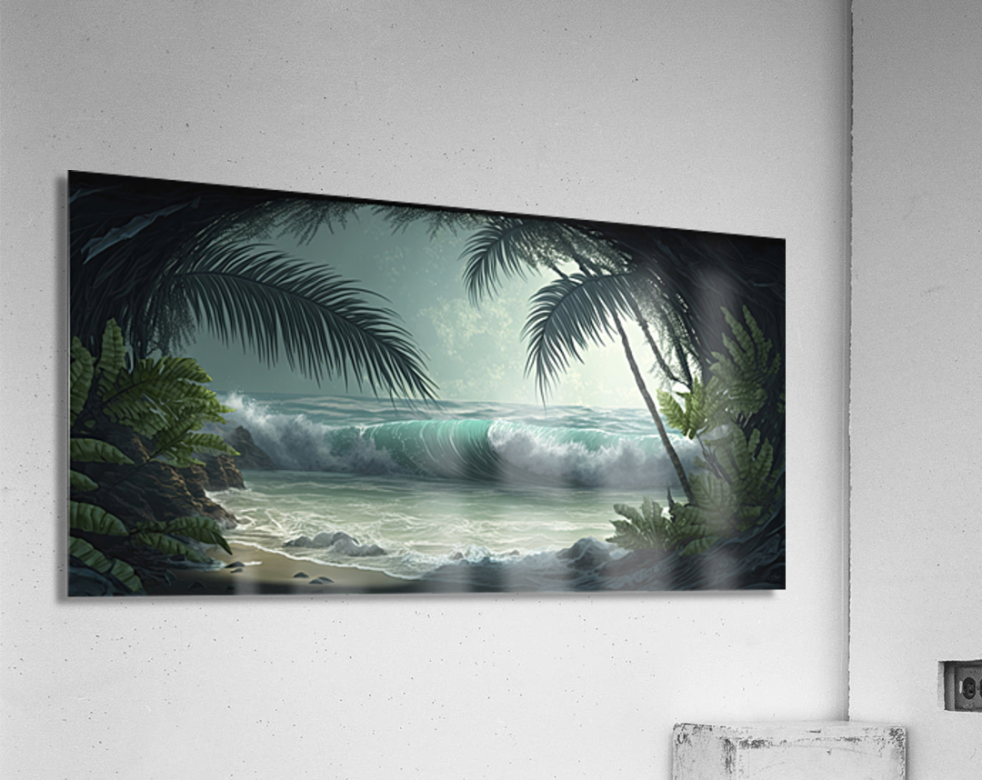 waves on island Acrylic Print