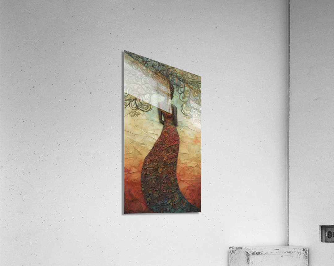 woman in paint texture Acrylic Print