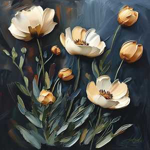 flowers with thick brush