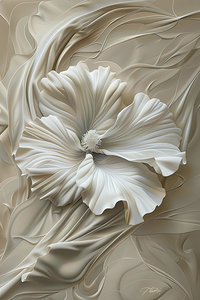 White Flowers Fabric:A