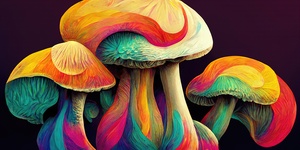 colored mushrooms