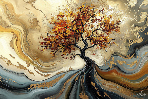 ABSTRACT FALL WIND Print