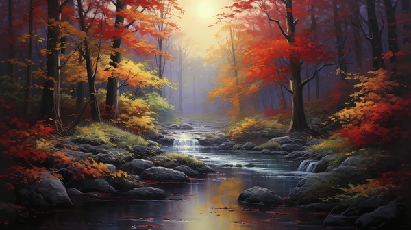 autumn in the forest Print