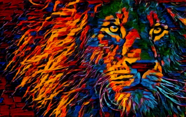 Lion in Colors Print