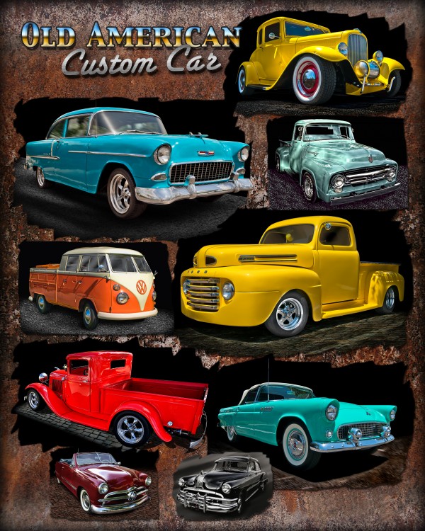 OLD AMERICAN  CUSTOM CAR Print