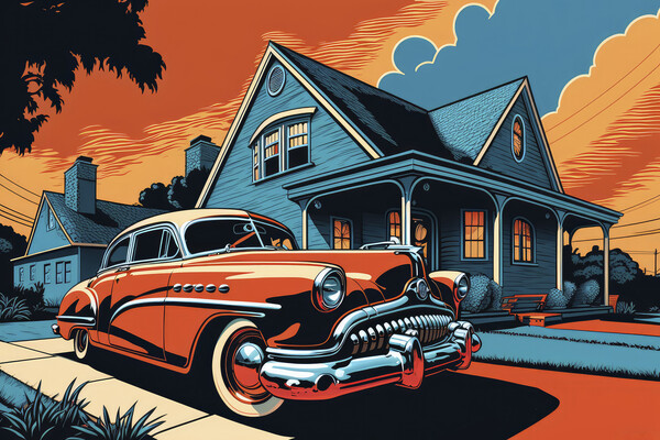 Old house oldsmobile Print
