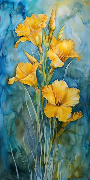 Yellow flowers 3 Print