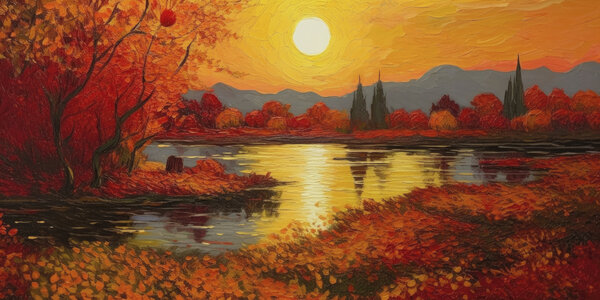 a new dawn in autumn Print