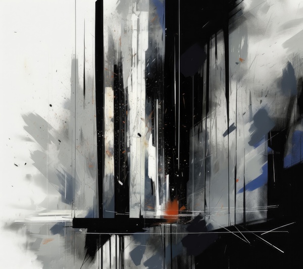 abstract black and white Print