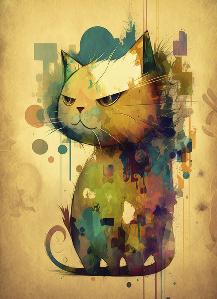 cat 50 years in the past Print