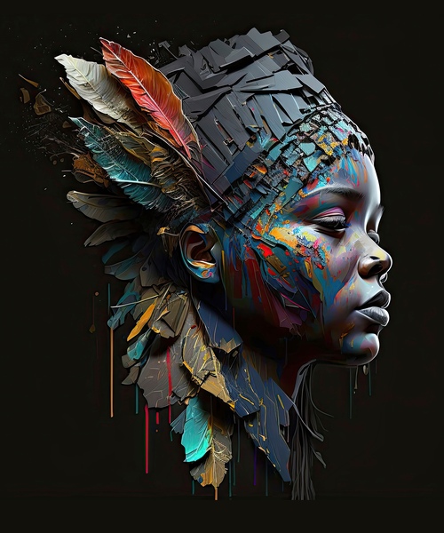 female warrior sculpture Print