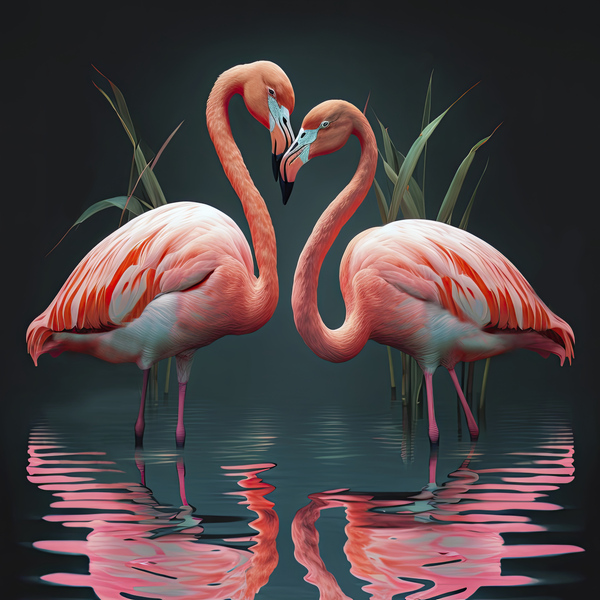 flamingos at night Print