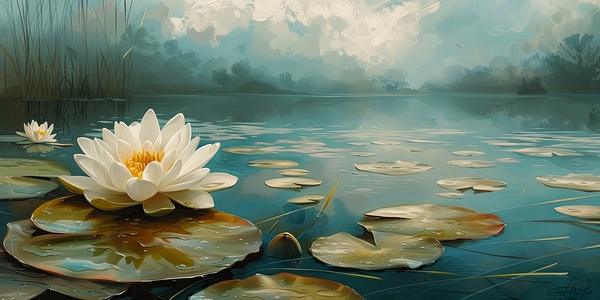 flower water lake Print