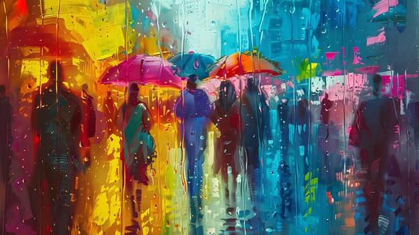 group in the rain Print