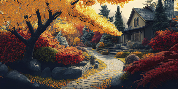 house in autumn Print