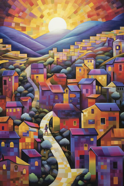 houses on the hill Print