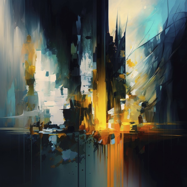 modern abstract V Print