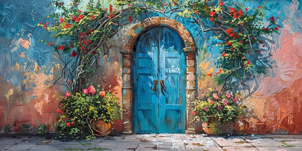 old blue door Print
