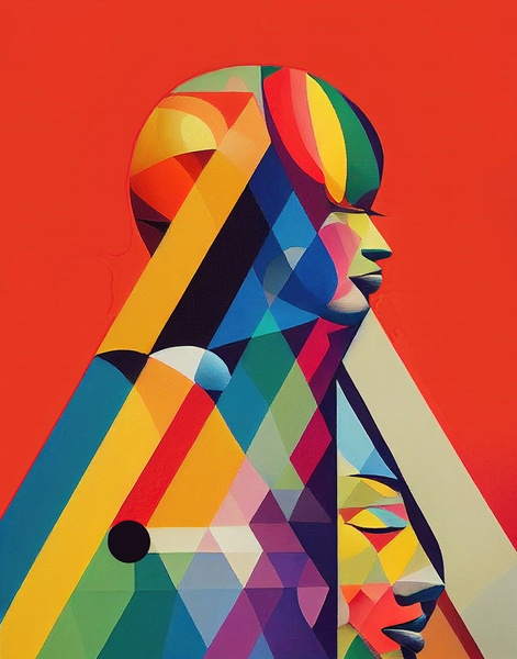 pyramids of faces Print