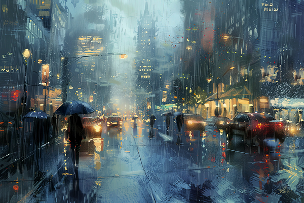 rainy day in the big city Print