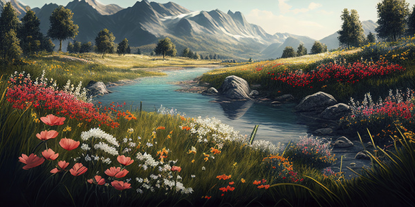 spring in the mountains Print