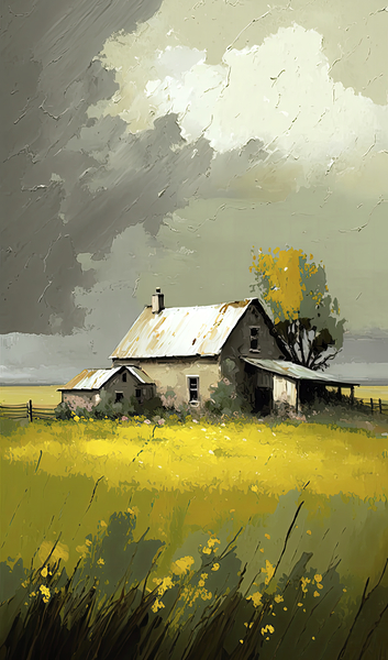 the yellow field Print