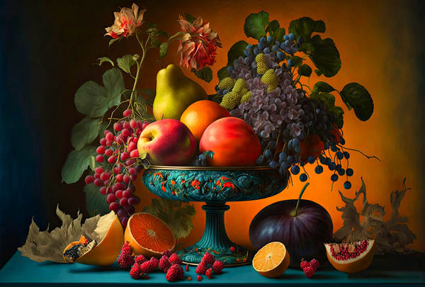 traditional fruit still life Print
