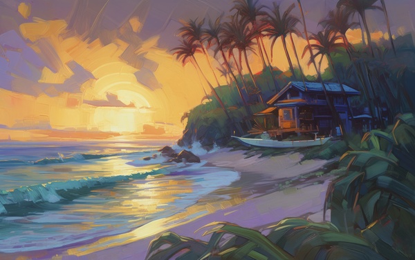 tropical beach concept III Print
