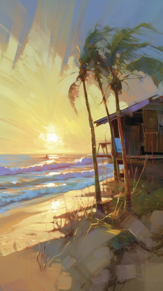 tropical beach concept IV Print