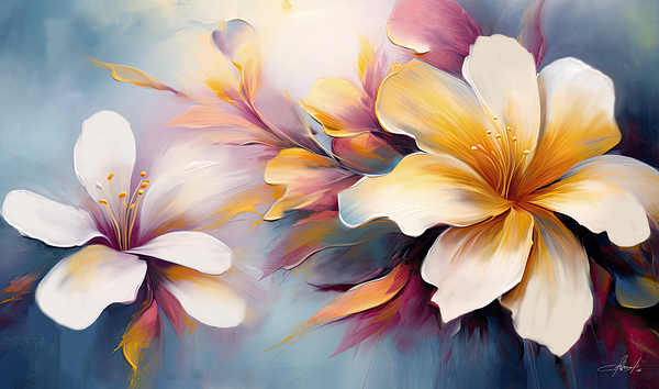 tropical white poppy Print