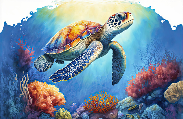 turtle in the tropics Print