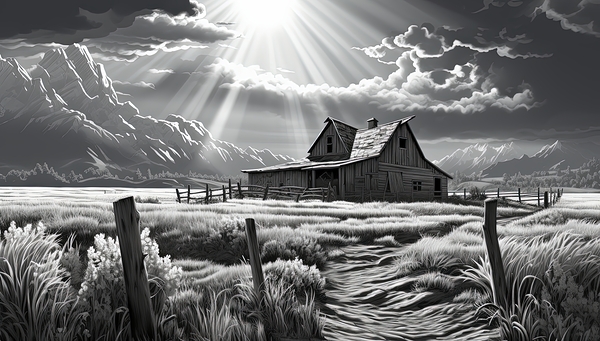 western cabin Print
