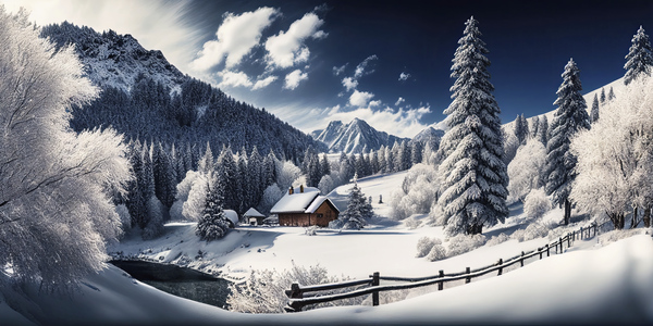 winter in the mountains Print